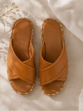 Tory Burch Crisscross Espadrille Slide Sandals | Quiet Luxury Resort Style | 7